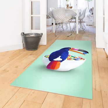 Vinyl Floor Mat - Breakfast With Toucan - Portrait Format 1:2