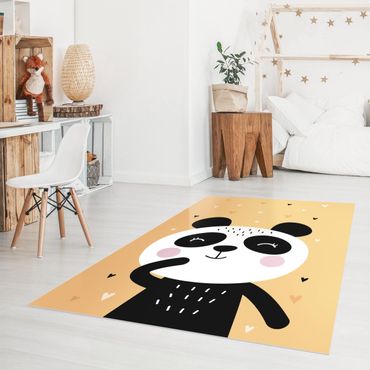 Vinyl Floor Mat - The Happiest Panda  - Portrait Format 3:4