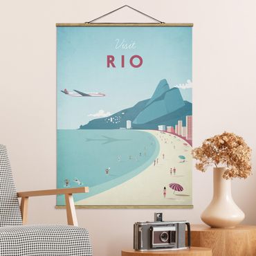 Tableau en tissu avec porte-affiche - Travel Poster - Rio De Janeiro