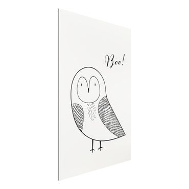 Tableau en alu Dibond - Owl Boo Drawing