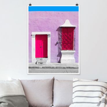 Poster architecture & skyline - Pink Façade Pink Door