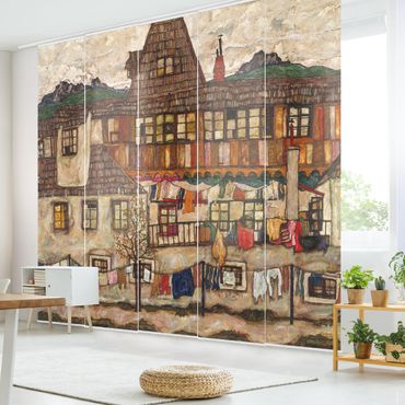Set de panneaux coulissants - Egon Schiele - House With Drying Laundry