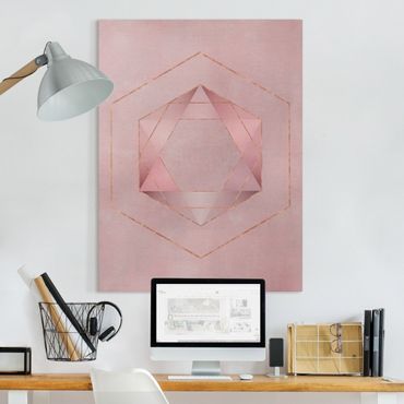 Impression sur toile - Geometry In Pink And Gold I