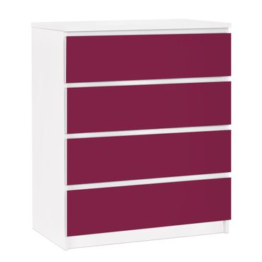 Papier adhésif pour meuble IKEA - Malm commode 4x tiroirs - Colour Wine Red