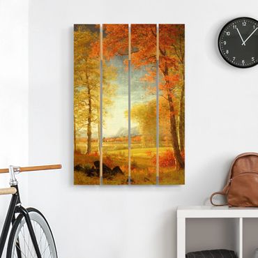 Impression sur bois - Albert Bierstadt - Autumn In Oneida County, New York
