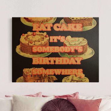 Impression sur toile - Eat Cake It's Birthday