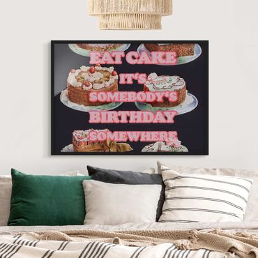Poster encadré - Eat Cake It's Birthday
