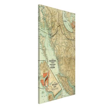 Tableau magnétique - Vintage Map British Columbia