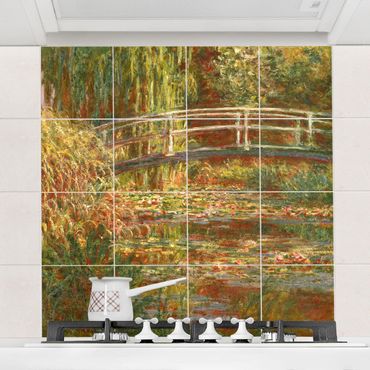 Sticker pour carrelage avec image - Claude Monet - Waterlily Pond And Japanese Bridge (Harmony In Pink)
