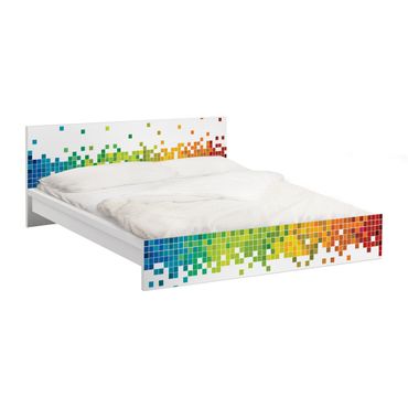 Papier adhésif pour meuble IKEA - Malm lit 180x200cm - Pixel Rainbow