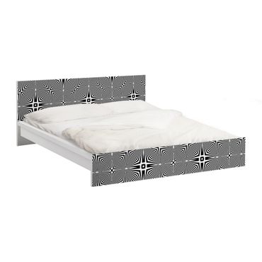 Papier adhésif pour meuble IKEA - Malm lit 160x200cm - Abstract Ornament Black And White
