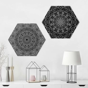 Hexagone en forex - Mandala Flower Star Pattern Black