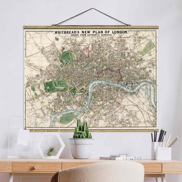 Tableau en tissu avec porte-affiche - Vintage Map London