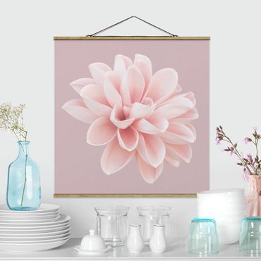 Tableau en tissu avec porte-affiche - Dahlia Flower Lavender Pink White