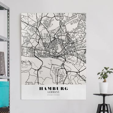Impression sur toile - Hamburg City Map - Classic