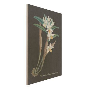 Impression sur bois - White Orchid On Linen I