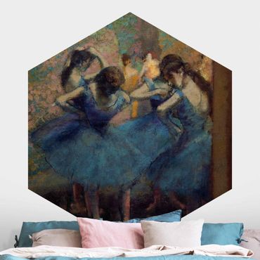 Papier peint hexagonal autocollant avec dessins - Edgar Degas - Blue Dancers