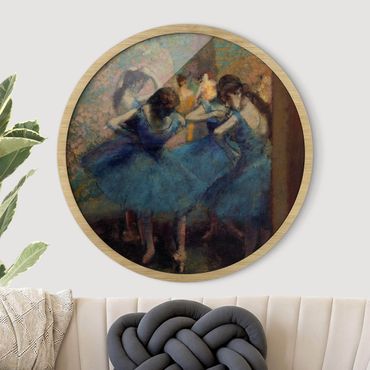 Tableau rond encadré - Edgar Degas - Blue Dancers