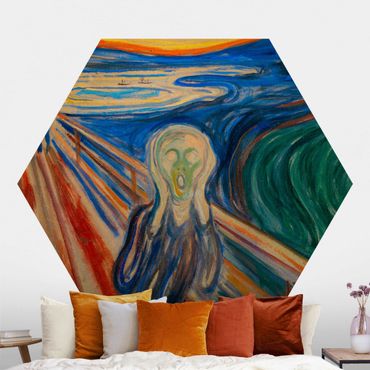 Papier peint hexagonal autocollant avec dessins - Edvard Munch - The Scream