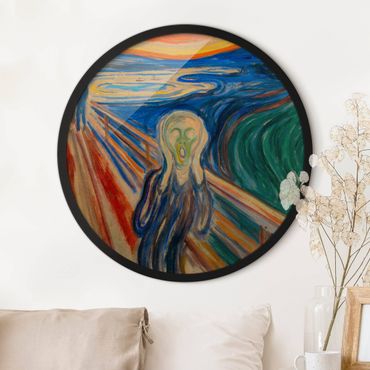 Tableau rond encadré - Edvard Munch - The Scream