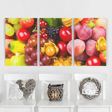 Impression sur toile 3 parties - Colourful Exotic Fruits