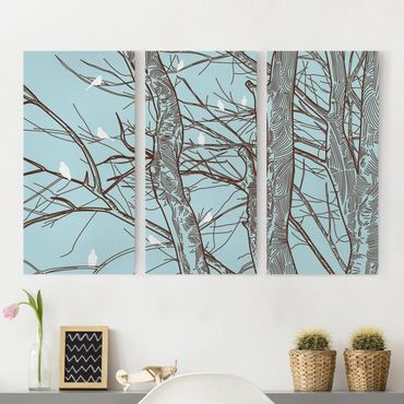 Impression sur toile 3 parties - Winter Trees