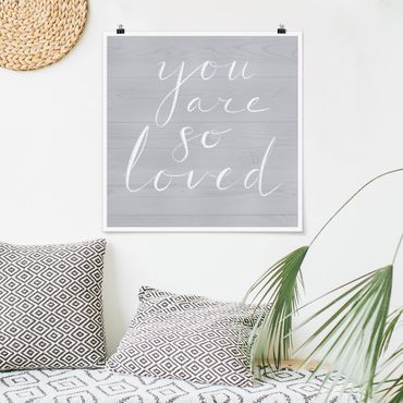 Poster - Wooden Wall Gray - Loved