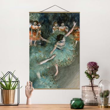 Tableau en tissu avec porte-affiche - Edgar Degas - Dancers in Green