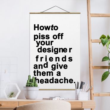 Tableau en tissu avec porte-affiche - Designers Headache