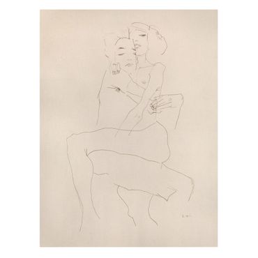 Impression sur toile - Egon Schiele - Deux nus - Format portrait 3:4