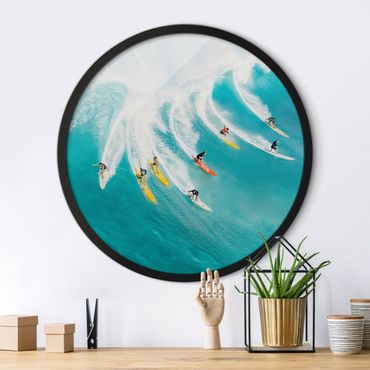 Tableau rond encadré - Simply Surfing