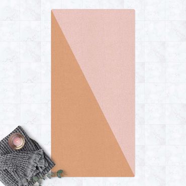 Tapis en liège - Simple Triangle In Light Pink - Format portrait 1:2