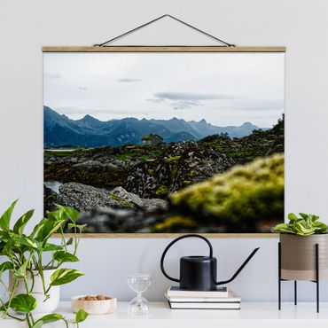 Tableau en tissu avec porte-affiche - Desolate Hut In Norway - Format paysage 4:3