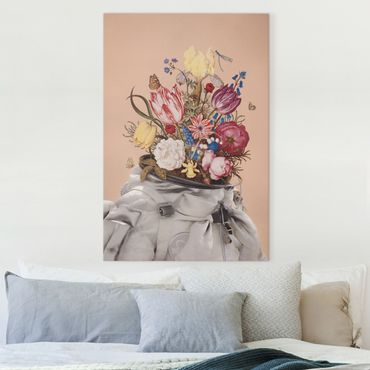 Impression sur toile - Enkel Dika - Space Suit With Flowers - Format portrait 2x3