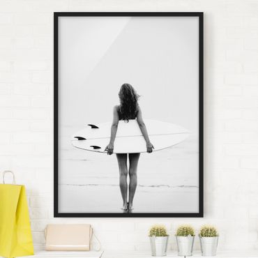 Poster encadré - Chill Surfer Girl With Board