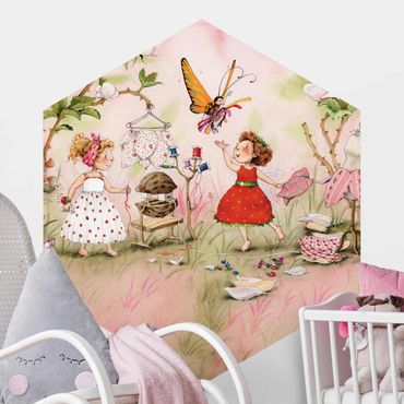 Papier peint hexagonal autocollant avec dessins - The Strawberry Fairy - Tailor's Room