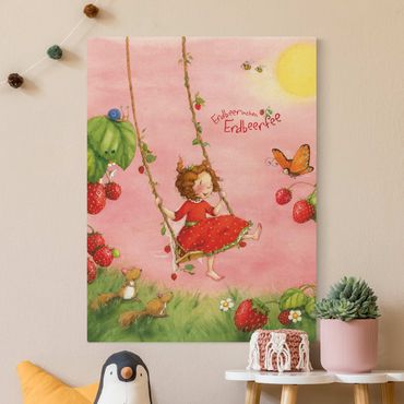 Tableau sur toile naturel - The Strawberry Fairy - Tree Swing - Format portrait 3:4