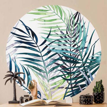 Papier peint rond autocollant - Exotic Foliage - Palme