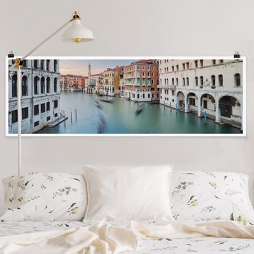 Poster panoramique architecture & skyline - Grand Canal View From The Rialto Bridge Venice