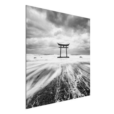 Tableau sur aluminium - Japanese Torii In The Ocean
