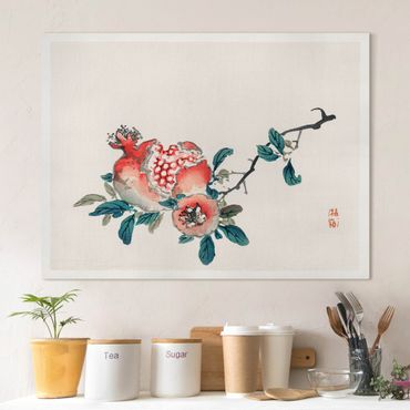 Impression sur toile - Asian Vintage Drawing Pomegranate