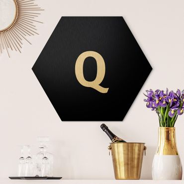 Hexagone en alu Dibond - Letter Black Q