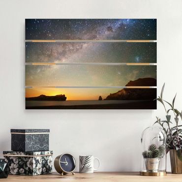 Impression sur bois - Starry Sky Above The Ocean