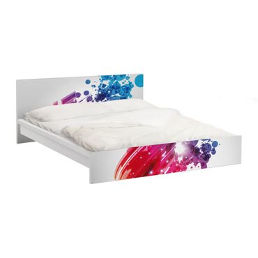 Papier adhésif pour meuble IKEA - Malm lit 140x200cm - Rainbow Wave And Bubbles