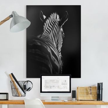 Impression sur toile - Dark Zebra Silhouette