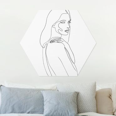 Hexagone en forex - Line Art Woman's Shoulder Black And White