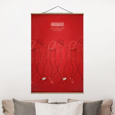 Tableau en tissu avec porte-affiche - Film Poster Grease