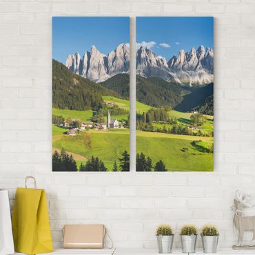 Impression sur toile 2 parties - Odle In South Tyrol