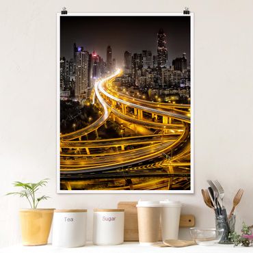 Poster architecture & skyline - Shanghai At Night