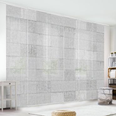 Set de panneaux coulissants - Concrete Brick Look Grey